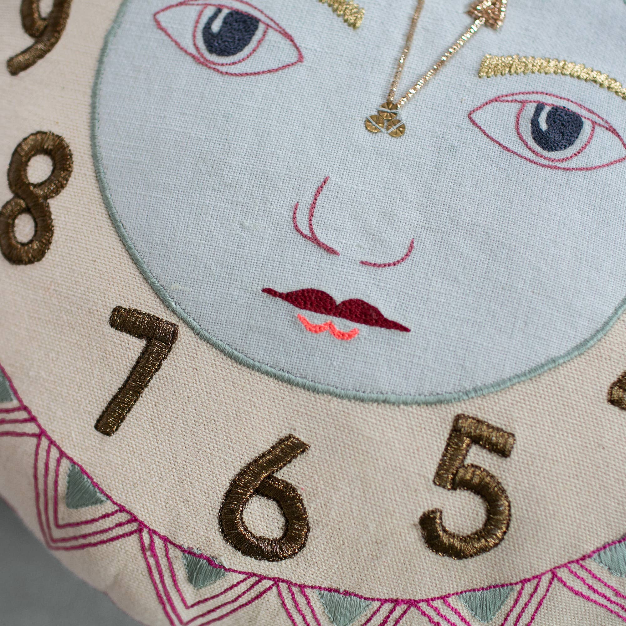Skippy Cotton – wholesale Throw/decorative pillow – Clock Face Pillow- Handmade, Cotton-filled Cushion4
