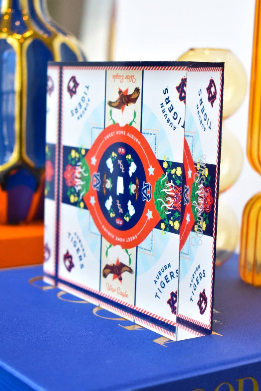 Saturday Silks - Wholesale Decorative Tabletop Object - Auburn Tigers Acrylic Block Art4