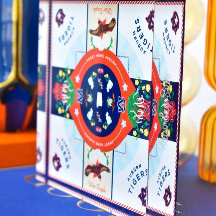 Saturday Silks - Wholesale Decorative Tabletop Object - Auburn Tigers Acrylic Block Art4