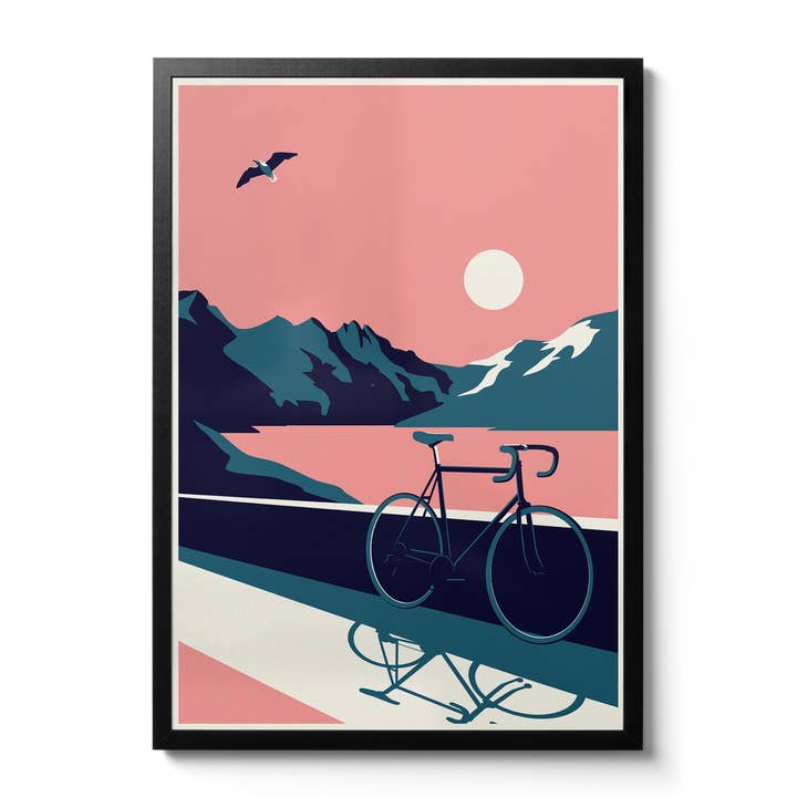 Summertime Travel - Bike - Giclée Print for wholesale by Telegramme Paper Co.