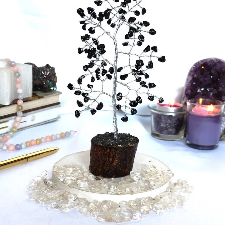 Gemstone Tree | Black Obsidian | Crystal Tree Of Life for wholesale by Soothing Crystals