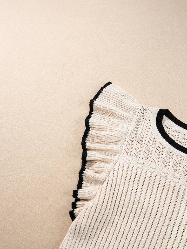 Lovesoft - Wholesale Tank Top - Women's - Women's Crochet Eyelet Flounce Tank Top
