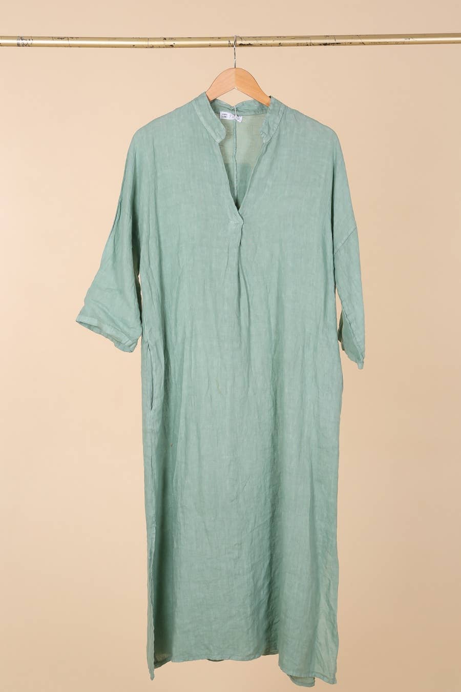 la maison des fibres naturelles – wholesale Klänning - Dam – Lång klänning med tunisisk krage 29340 i 100 % linne21