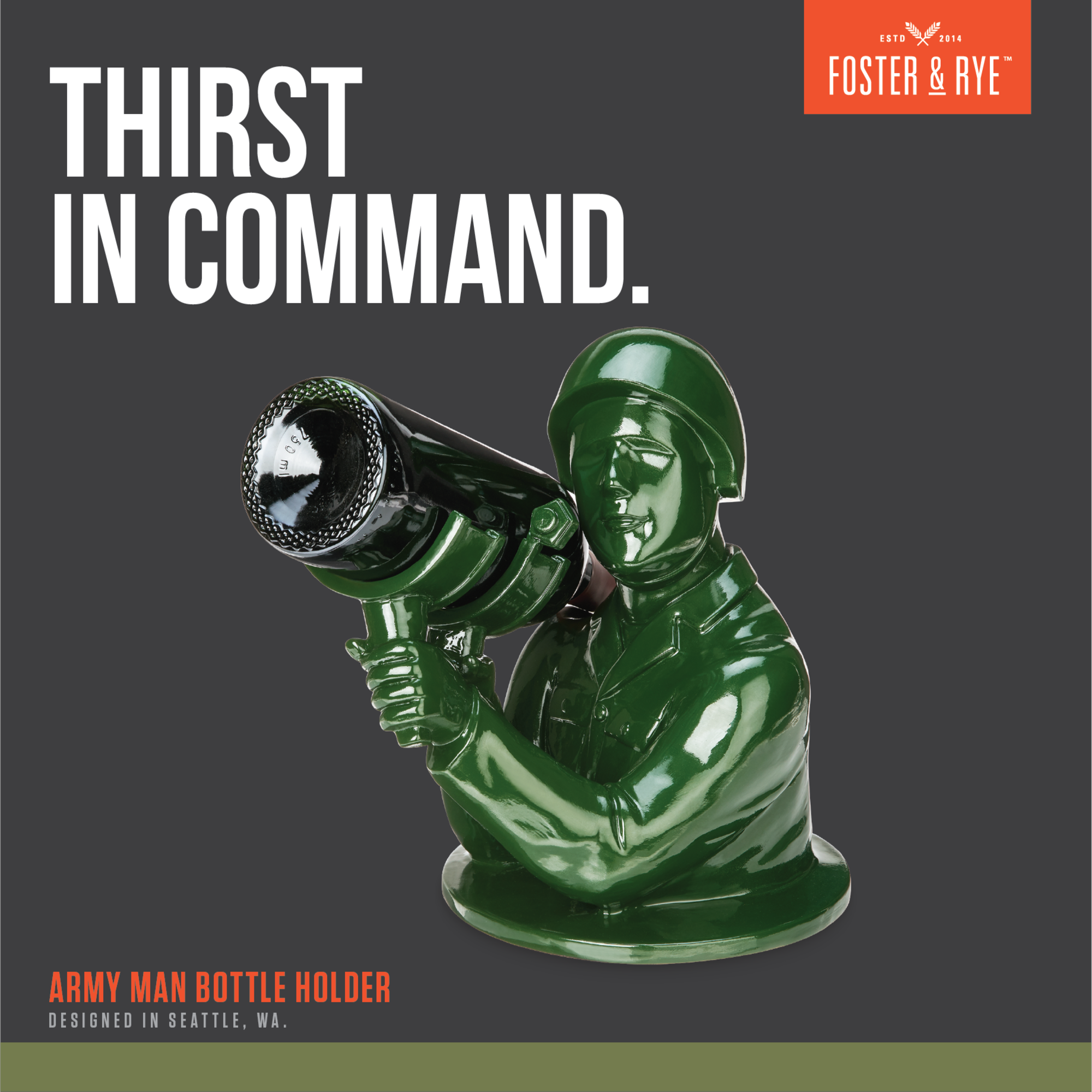 Foster & Rye - Wholesale Bottle Rack/Holder - Army Man Bottle Holder3
