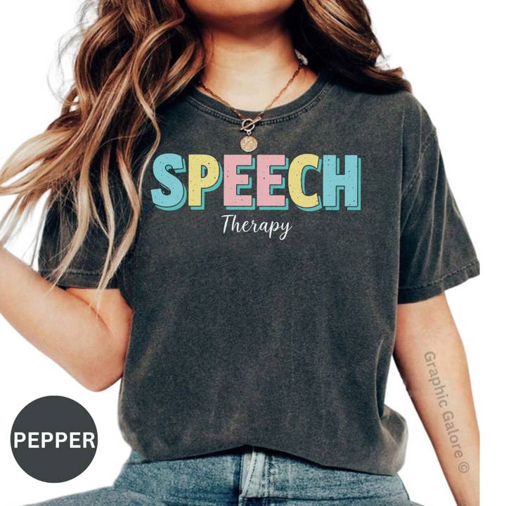 Speech Therapy T-Shirt: Colorful Design, Professional Apparel, Therapy Gift for wholesale by Graphic Galore