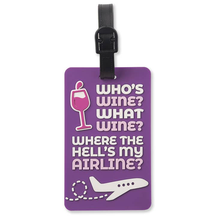 Who's Wine… Luggage Tag for wholesale by Chris’s Stuff Inc.