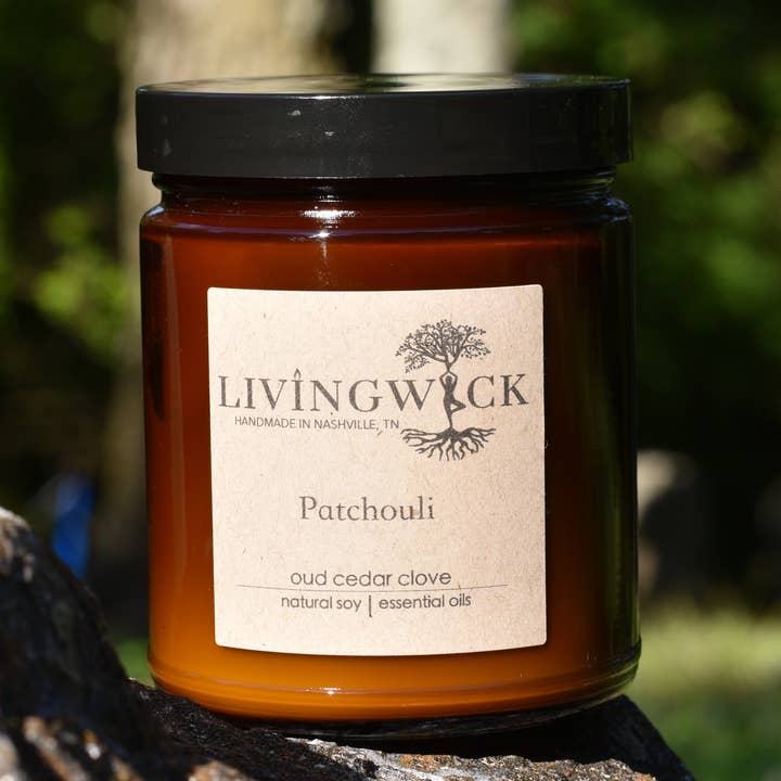 Patchouli - Hand gegoten sojakaars - 8oz voor wholesale door LIVINGWICK