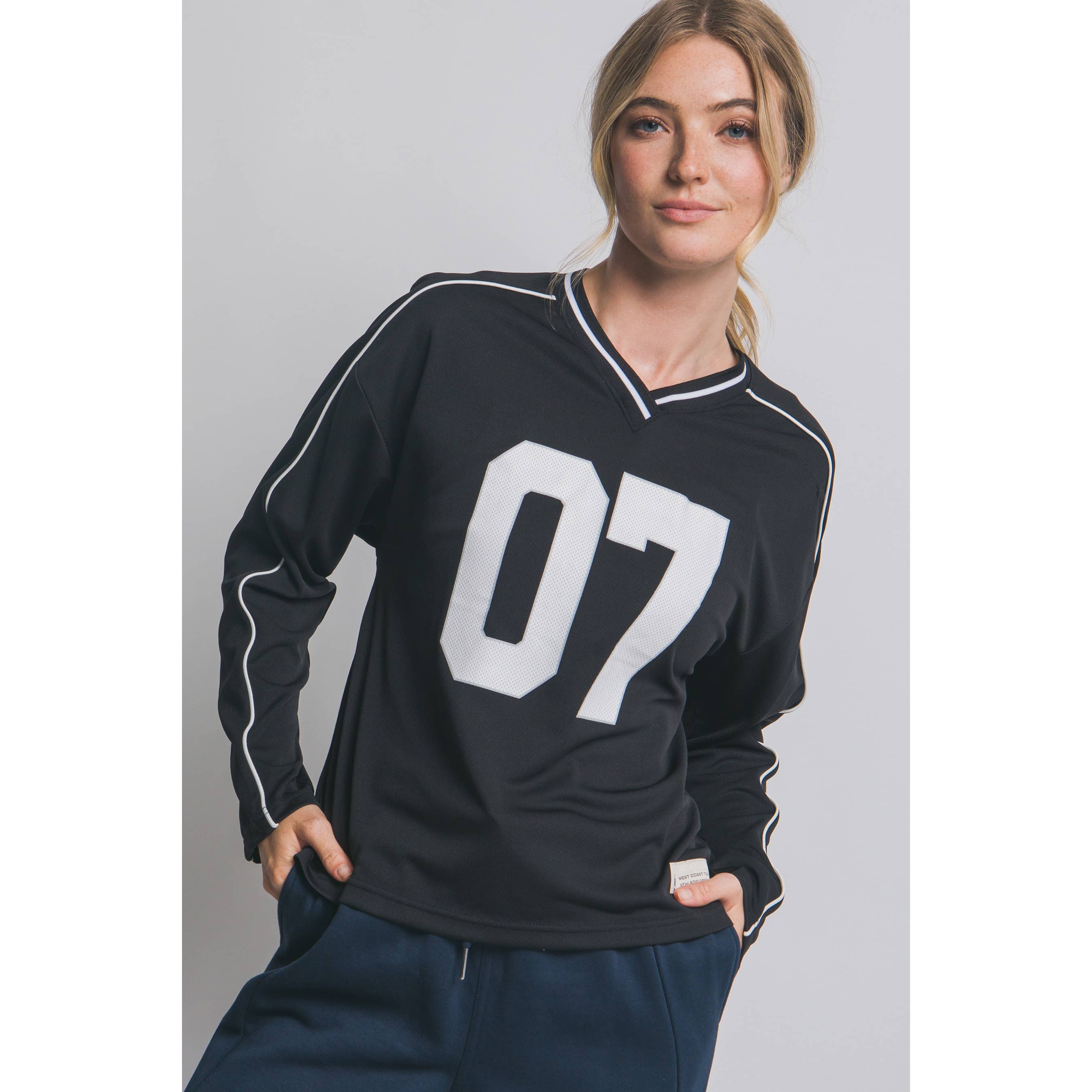 Style Up - Vente T-shirt sérigraphié – femme - Haut de maillot à manches longues inspiré du varsity0