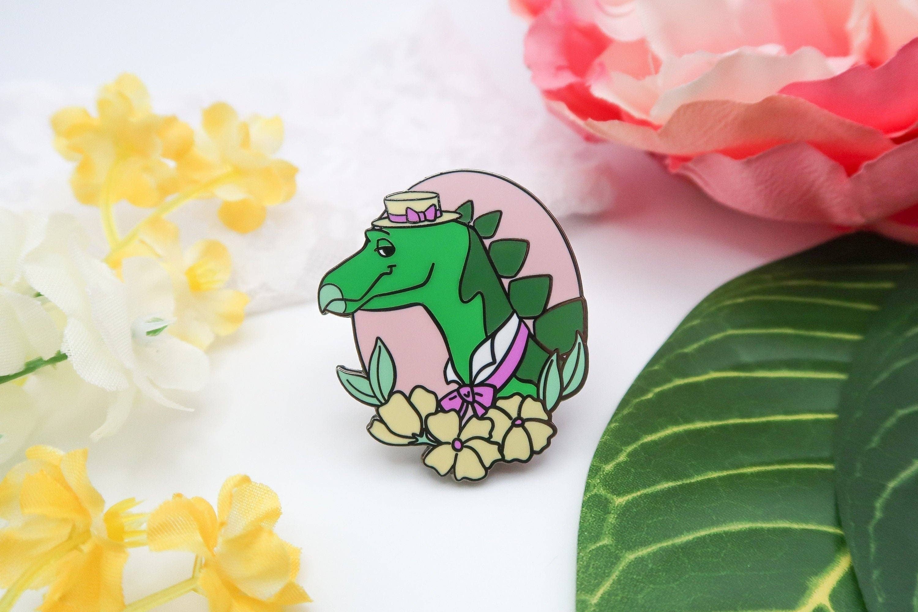 Geekly Whimsical - Wholesale Lapel Pin/Button - Dapper Dinos - Virgil Stegosaurus Enamel Pin6