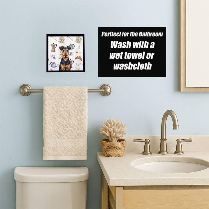 Caroline's Treasures - Wholesale Art Print - Airedale Terrier Coffee Bar Metal Print WDK72672