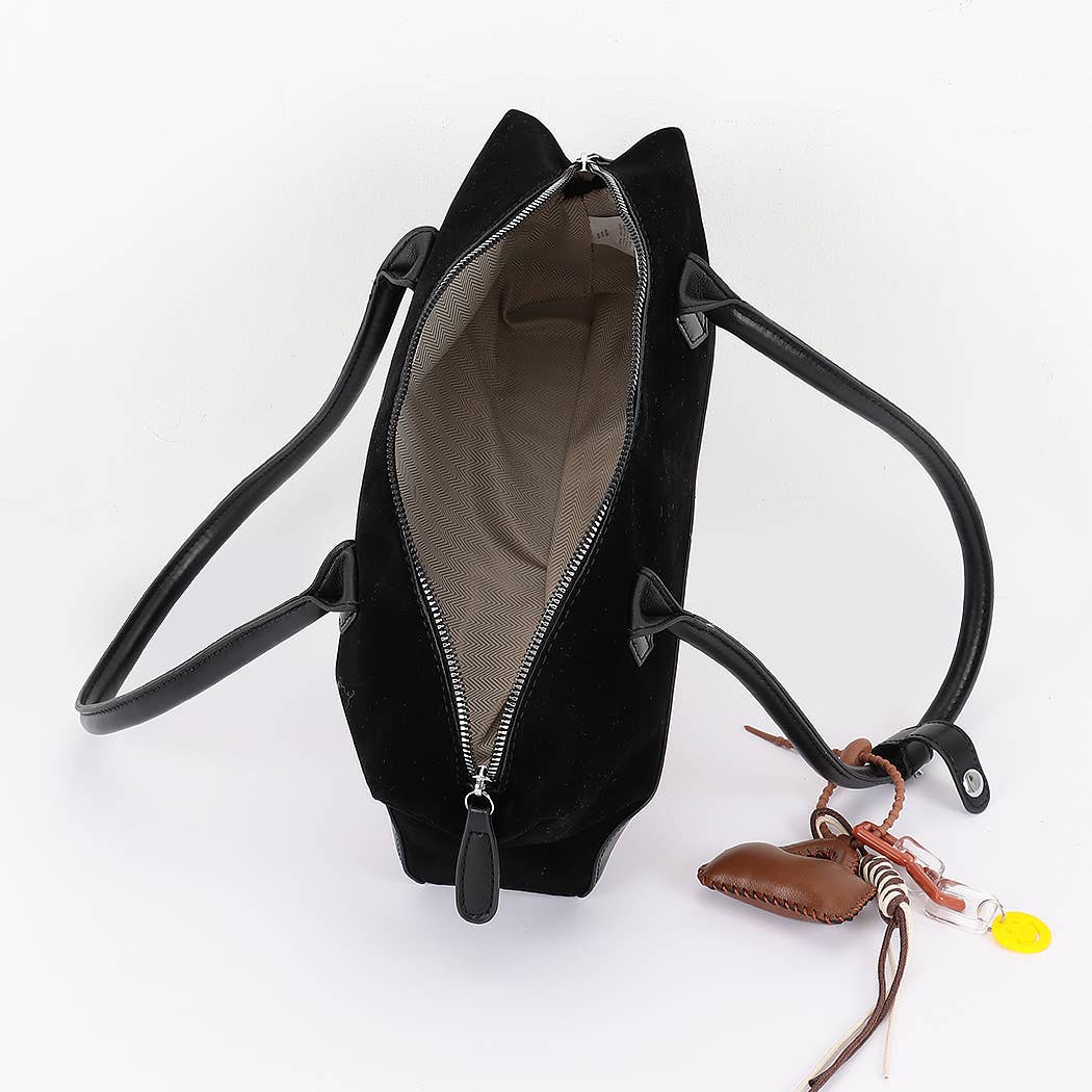 3AM BY H&D ACCESSORIES – Mala com alça superior – Mulher por atacado – Mala Boston de Camurça e Pele Vegan4