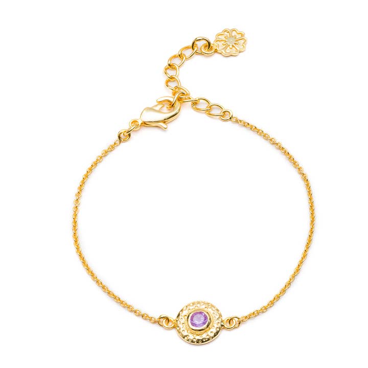 Pulseira de Pedras Preciosas Luna Ametista por atacado de AZUNI London