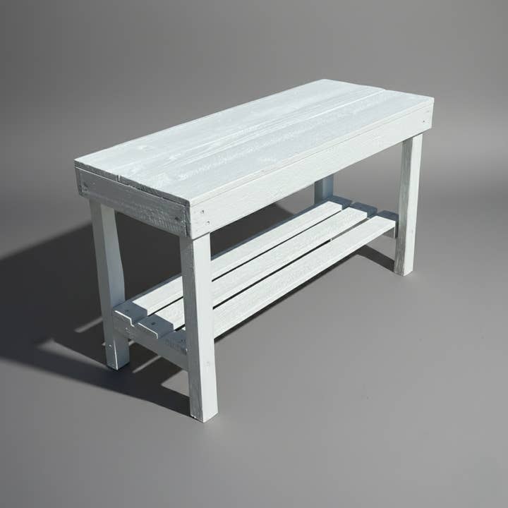 Intrinsic Haven - Wholesale Bench - Farmhouse Rustic 1-Shelf Entryway Bench3