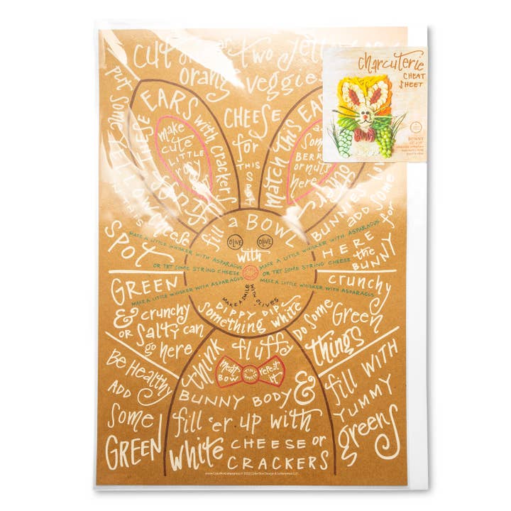 Color Box Design & Letterpress - Wholesale Cheese Board - Charcuterie Cheat Sheet | Bunny4