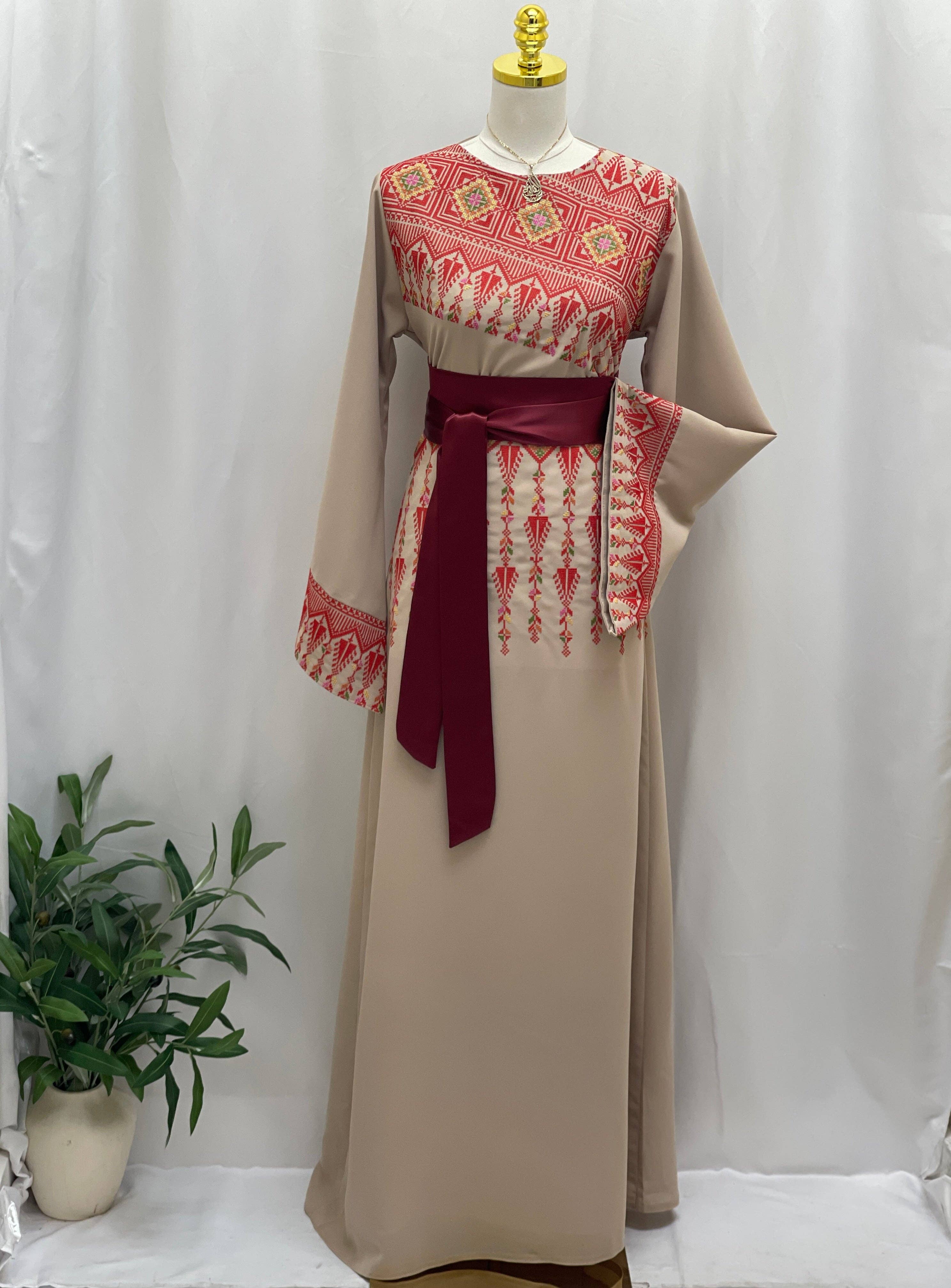 Palestinian Elegance - Vente Robe – femme - Robe Suha Modren Brodée : Une Harmonie Parfaite de Tradition0