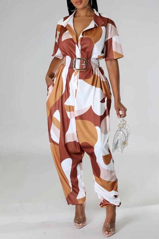 Multi Bedruckter Button-Down-Overall für den Großhandel auf Faire0