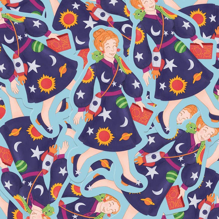 A Fink & Ink - Wholesale Sticker - Ms Frizzle Magic School Bus Inspired Vinyl Sticker2