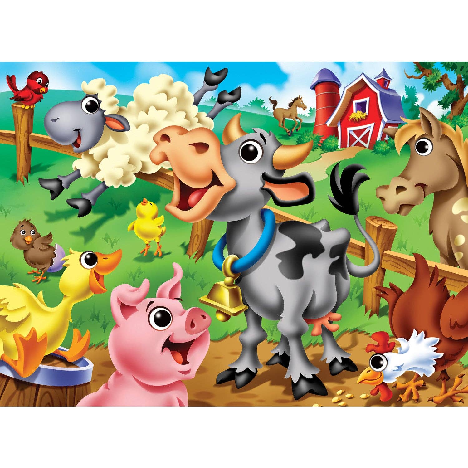 Masterpieces Puzzles - Wholesale Puzzle - Kids - Googly Eyes - Farm Animals 48 Piece Jigsaw Puzzle1