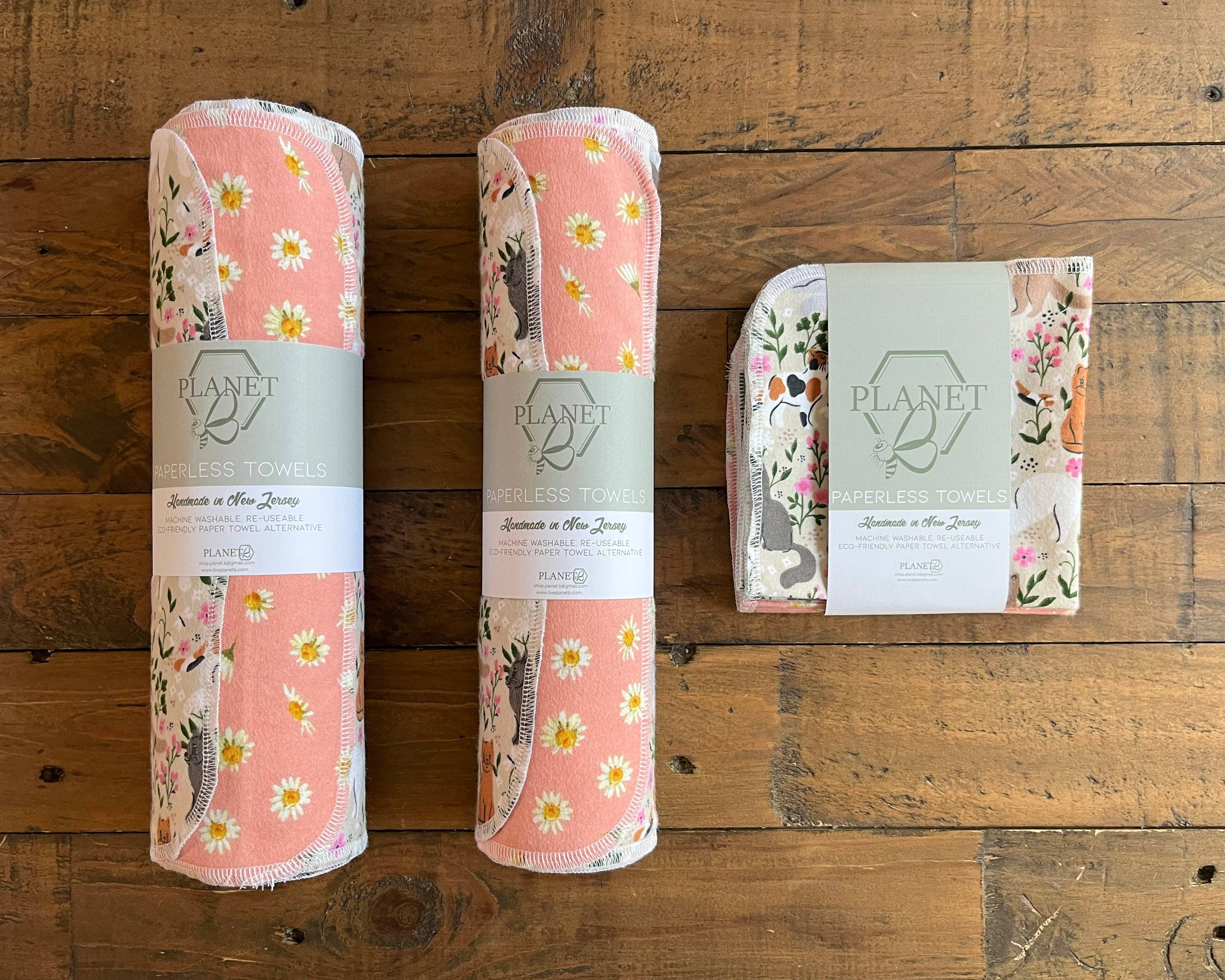 Planet B, Inc. – Großhandel Küchenhandtuch – Papierlose Handtücher - Wildblumenkatzen1