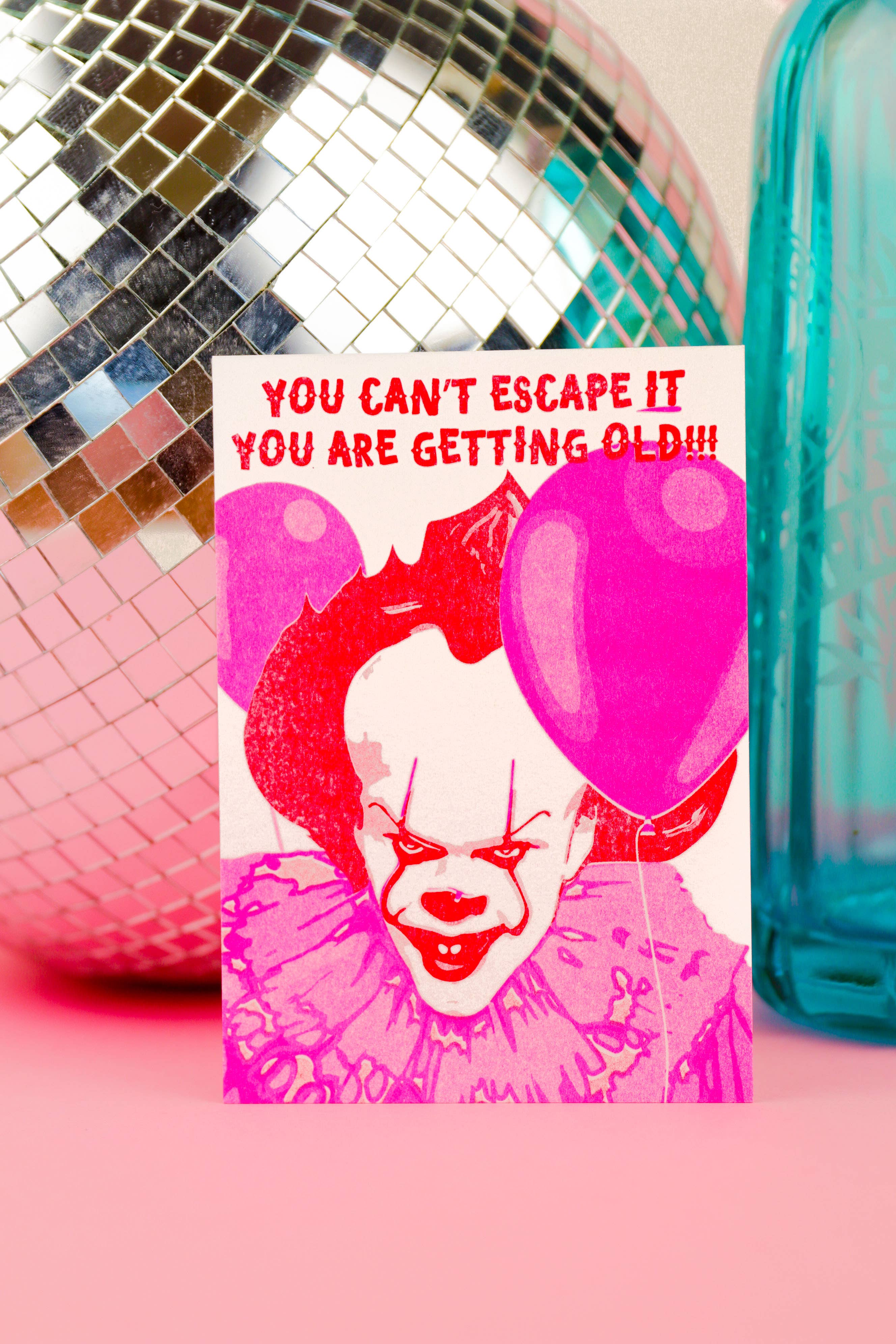 Studio Inktvis - Wholesale Birthday Card - Postcard Postcard Pennywise you can't escape IT risoprint3
