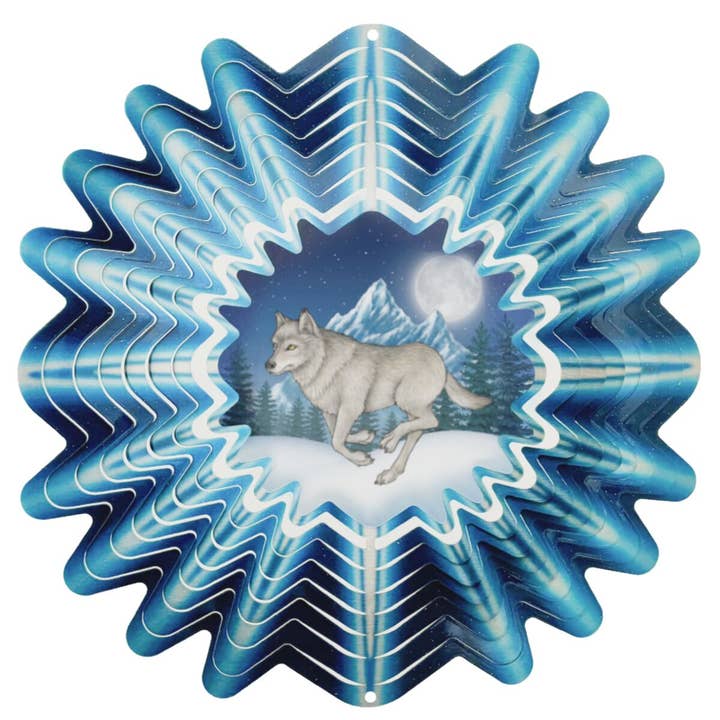 Animated Wolf - Large Wind Spinner for wholesale by Spinfinity Designs