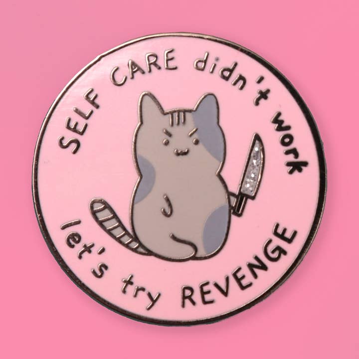 Fluffmallow (Custom duties for USA are pre-paid by us) - Wholesale Lapel Pin/Button - Let’s Try Revenge Funny Kawaii Cat Enamel Pin0