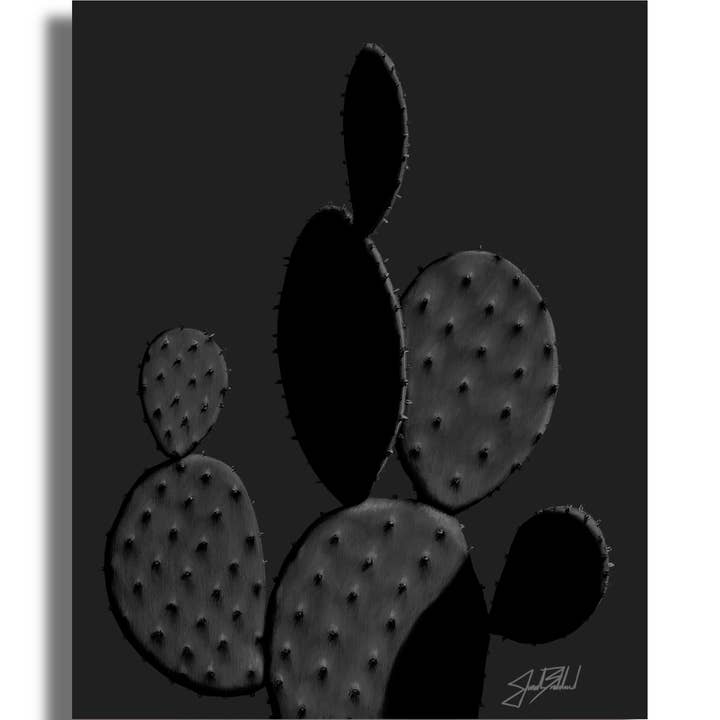 Charcoal Prickly Pear papperstryck för wholesale av The Painted Ladies