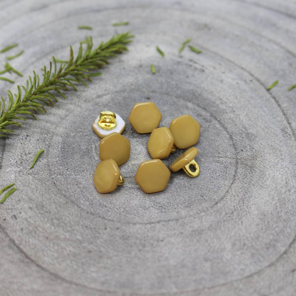 Atelier Brunette - Fabrics & Sewing Patterns Shop - Vente Bouton à coudre/bouton-pression - Boutons quartz - Mustard