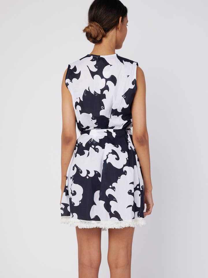 ModaPosa - Wholesale Dress - Women's - Felice Resort Spring Summer Dress Black White Spring