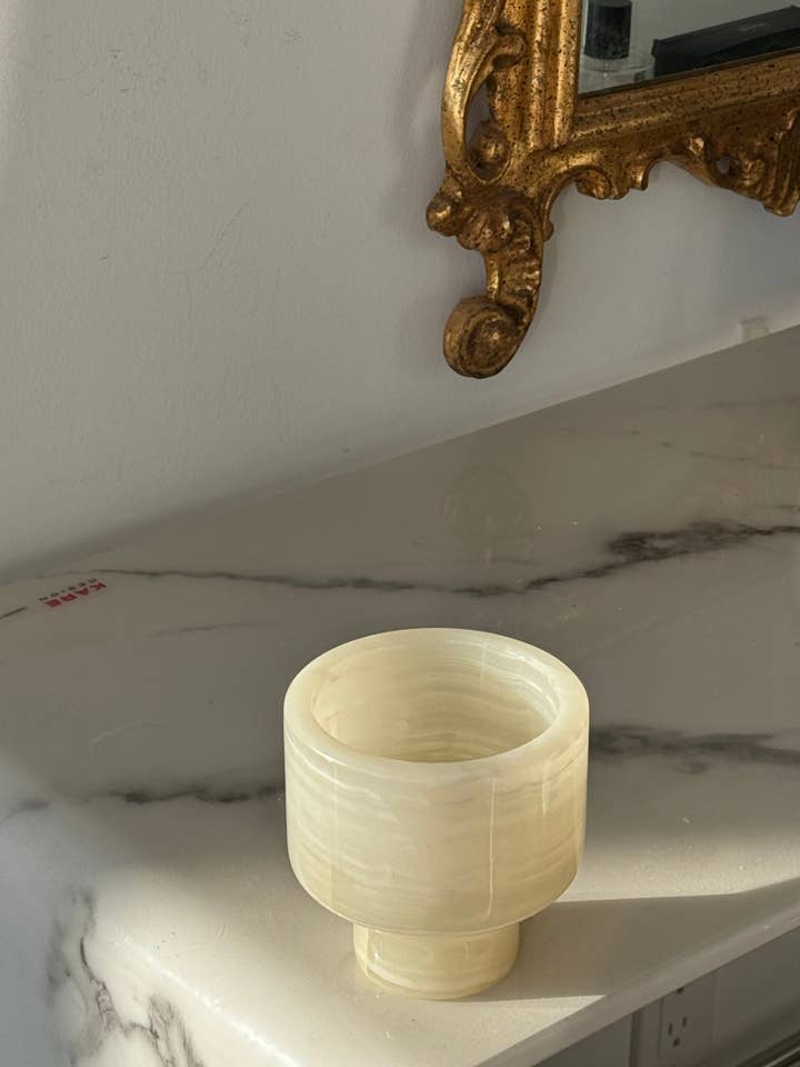 Grüner Onyx-Marmor-Teelichthalter für den Großhandel von Plate pillows