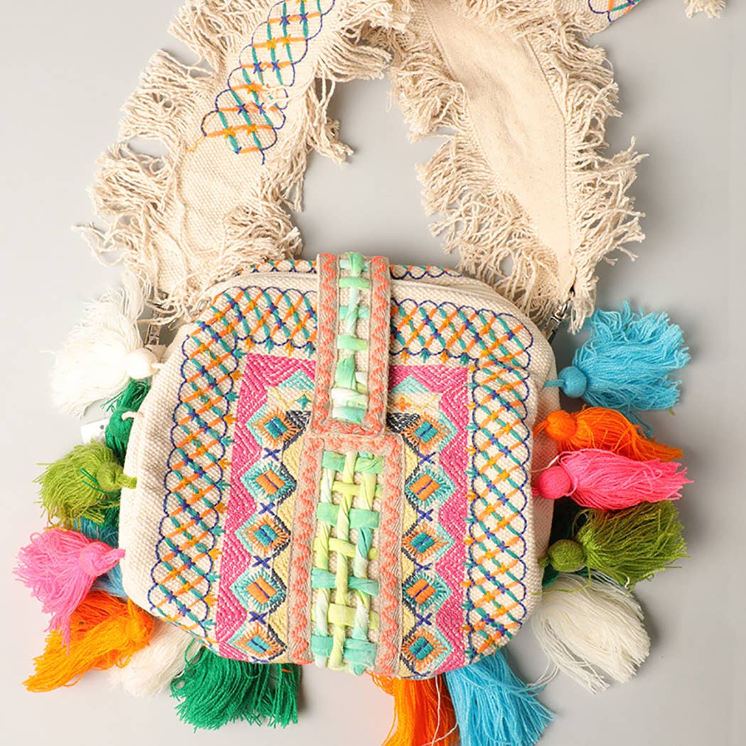 Fashion City - Wholesale Crossbody Bag - Women's - Embellished Cross Body Bag with Tassels5