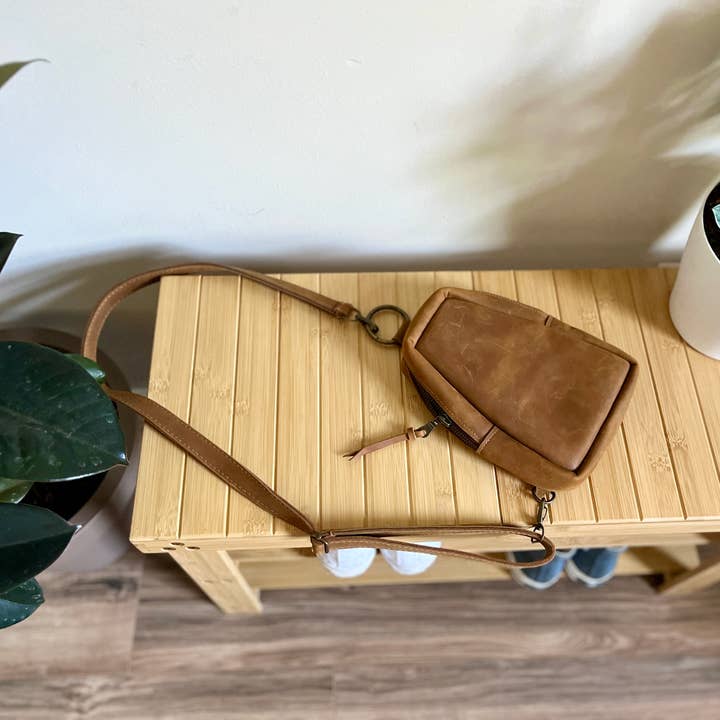 Handmade Full Grain Leather Adjustable Sling (Sofia) for wholesale by Braverly