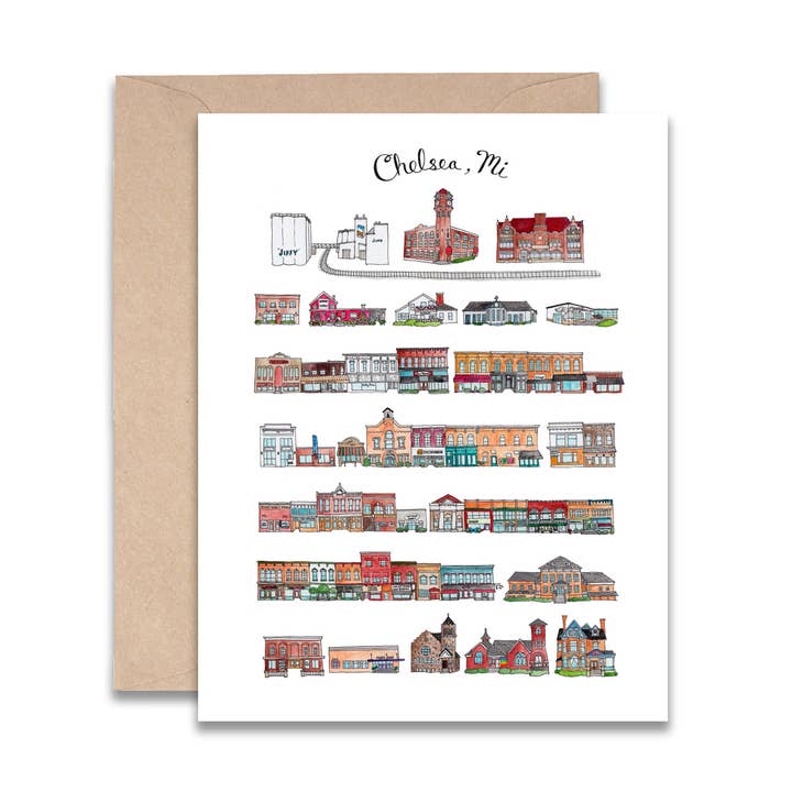 Carte Chelsea Michigan pour la vente par Jodi Lynn's Emporium of Doodles