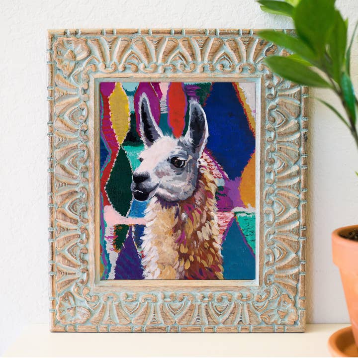 8" X 10'' Boho Llama Fine art Print for wholesale by The Stationery Bakery