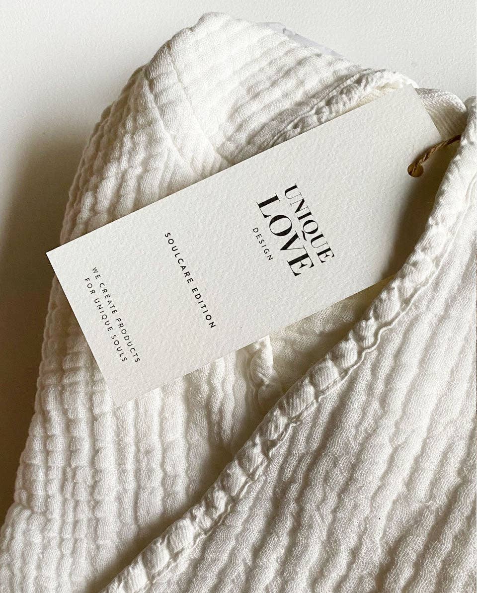 UNIQUE LOVE Design – wholesale Robe – Kids – Muslin bathrobe - cloud white4