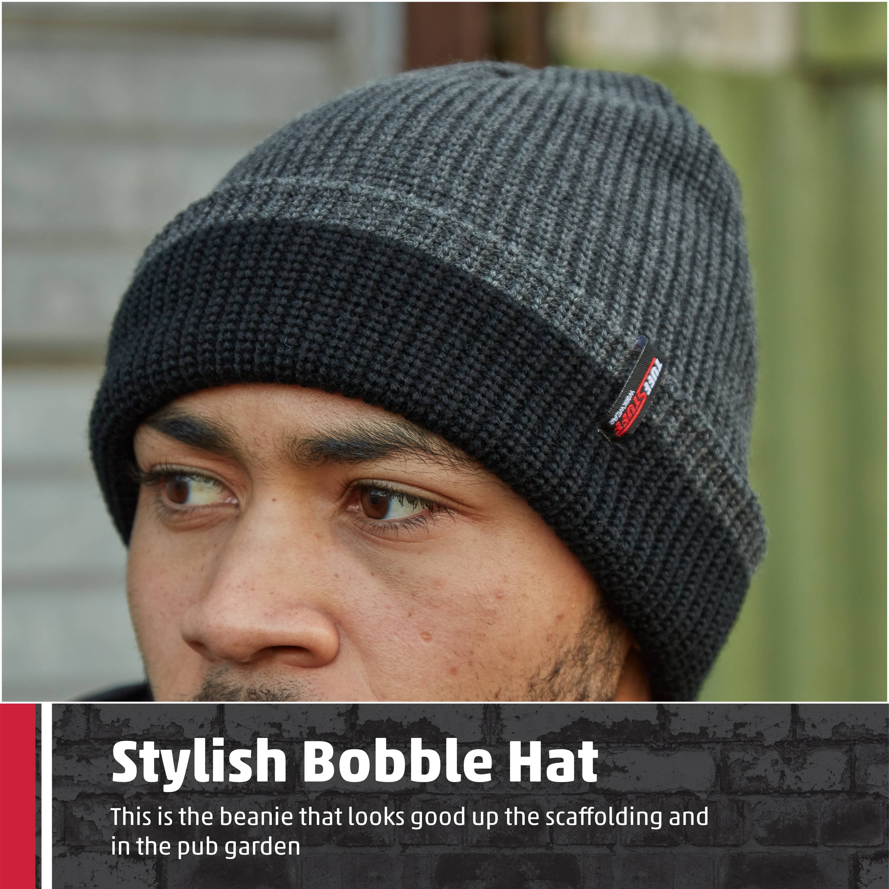 Surtido Gorro TuffStuff Pro Work, negro y gris, 100% acrílico de venta al por mayor en Faire4