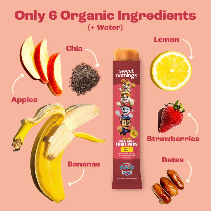 Sweet Nothings - Wholesale Fruit Snacks - Apple Berry Squeezable Fruit Pops - Freeze At Home1