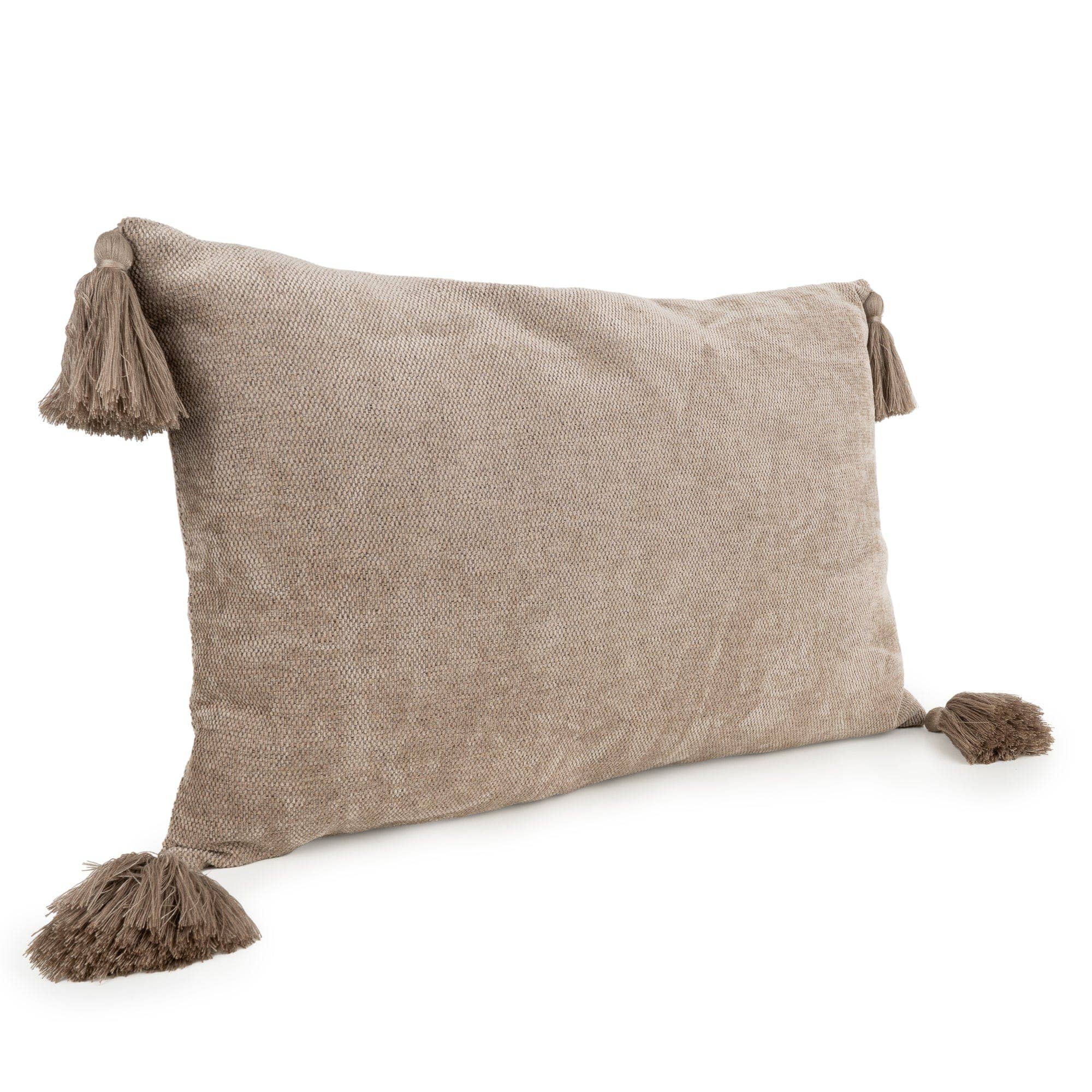 Candlelight Products Ltd – wholesale Throw/decorative pillow – Tasselled Rectangular Cushion - Cream 1pk1