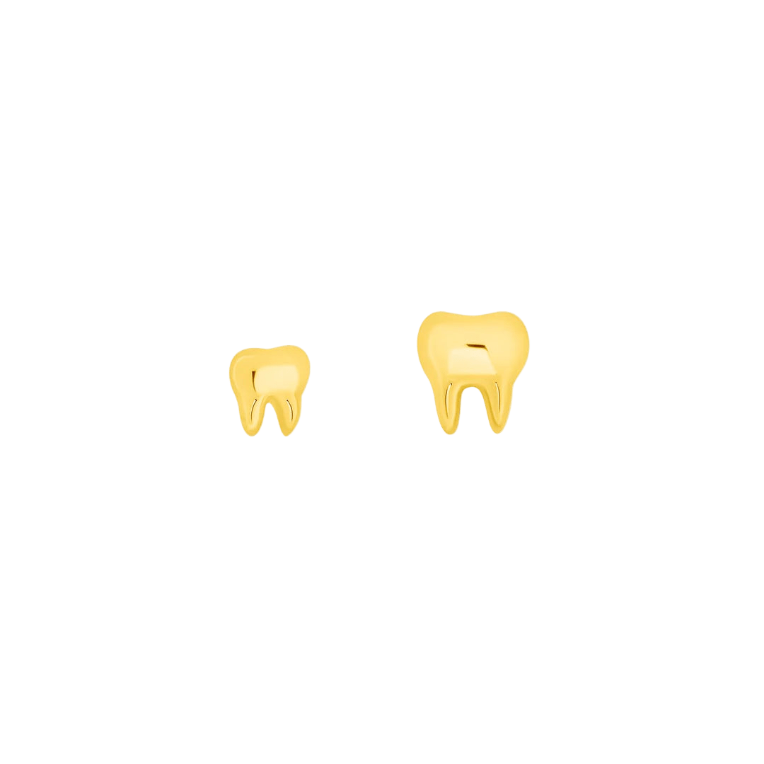 Piercing-zone - Wholesale Single earring - Tooth – 14K Gold Threadless/Threaded End0