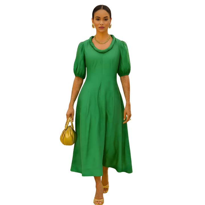 Abito scolpito in seta Tencel per la vendita all'ingrosso da parte di Dawn Bacchus