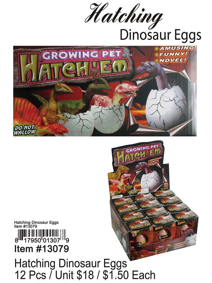 Hatching Dinosaur Eggs . for wholesale by Puka Creations