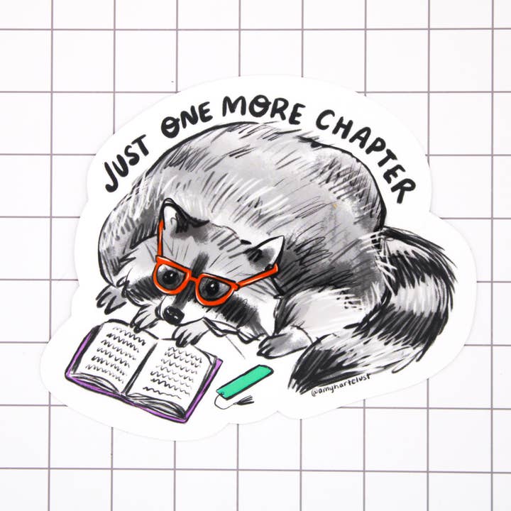 One More Chapter Vinyl Sticker for wholesale by Amy Hartelust Art and Illustration