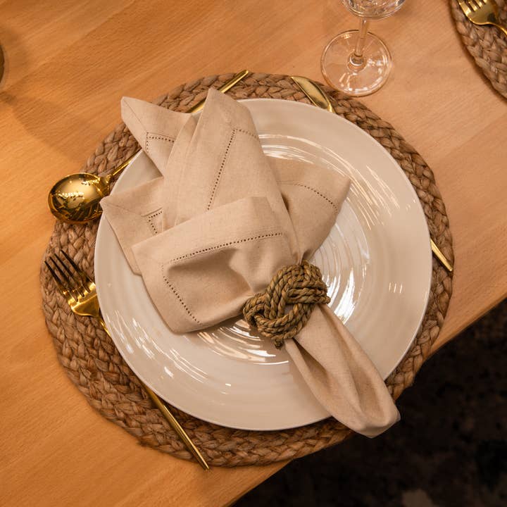 Top Tables Retail - Wholesale Dinner & Cloth Napkin - Tara Hemstitch Napkins - Natural • Set of 64