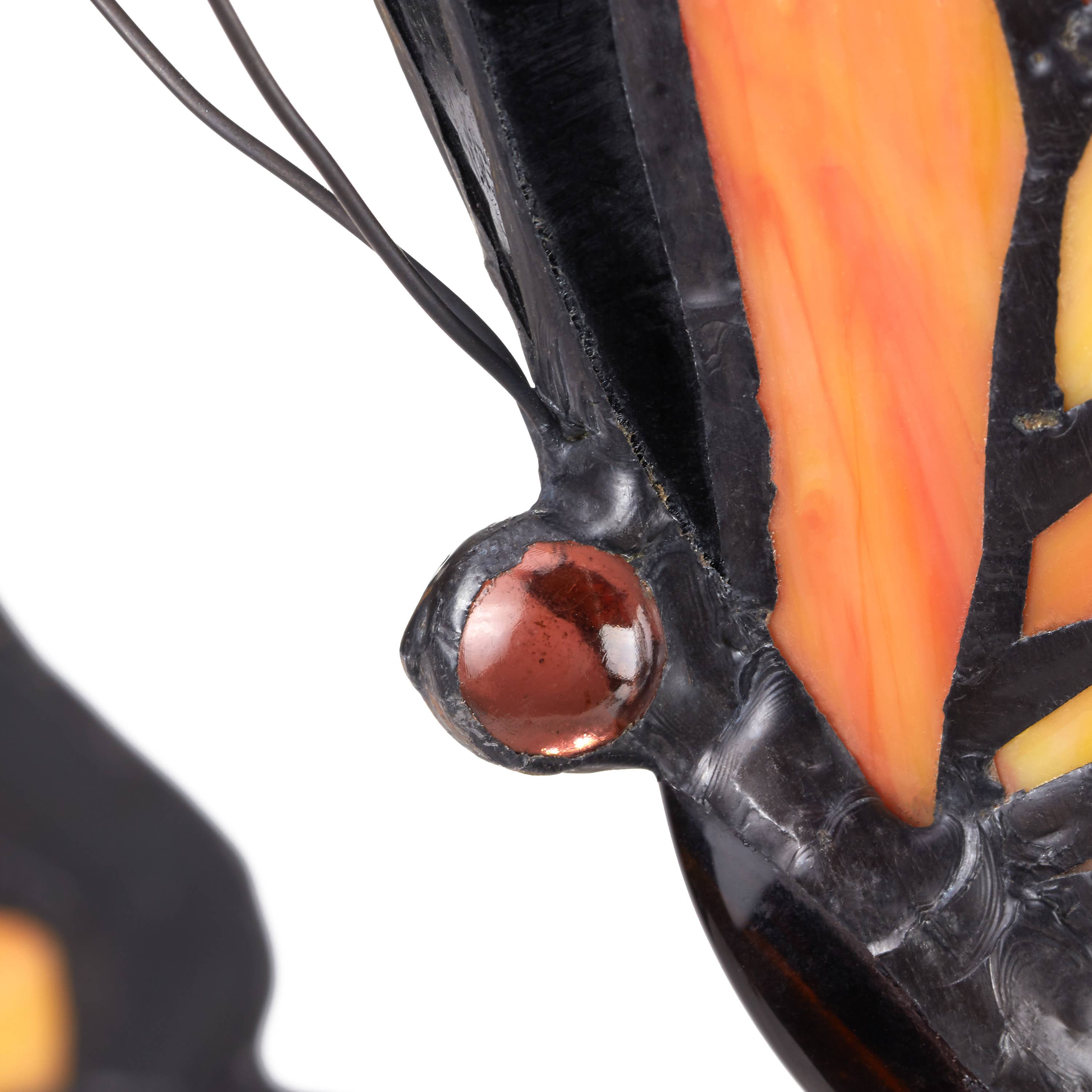 River of Goods - Vente Lampes d'appoint/de bureau - Lampe de table papillon en vitrail Amelia 20,5"H12