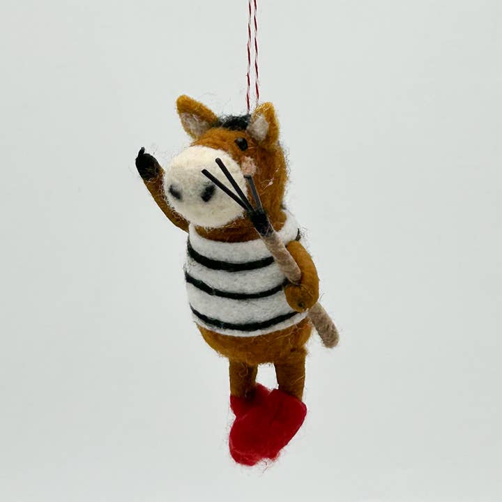 Kalid Christmas - Wholesale Ornament - Felt Figurine Christmas Cow with Fork Ornament