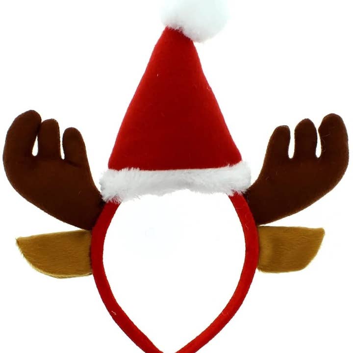 Topkids Accessories - Wholesale Party hat/crown - Christmas Headbands for Adults & Kids, Reindeer Christmas Hat - Deer Horns Antlers Santa Hat & Rudolph Red Nose Reindeer, Christmas Head Accessories, Christmas Hats Adult17