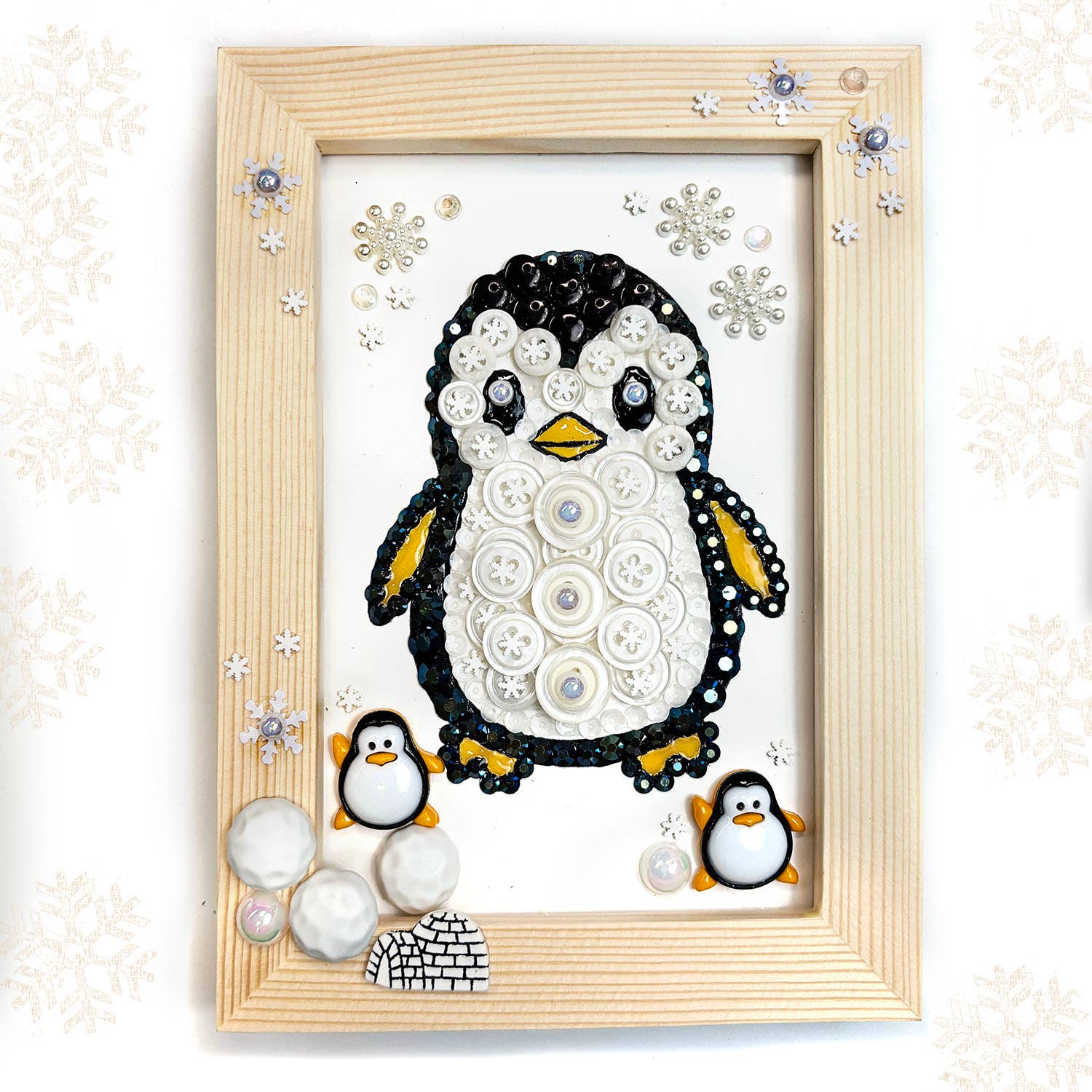 Buttons Galore & More – wholesale DIY craft kit – Penguin Frame DIY Craft Kit1