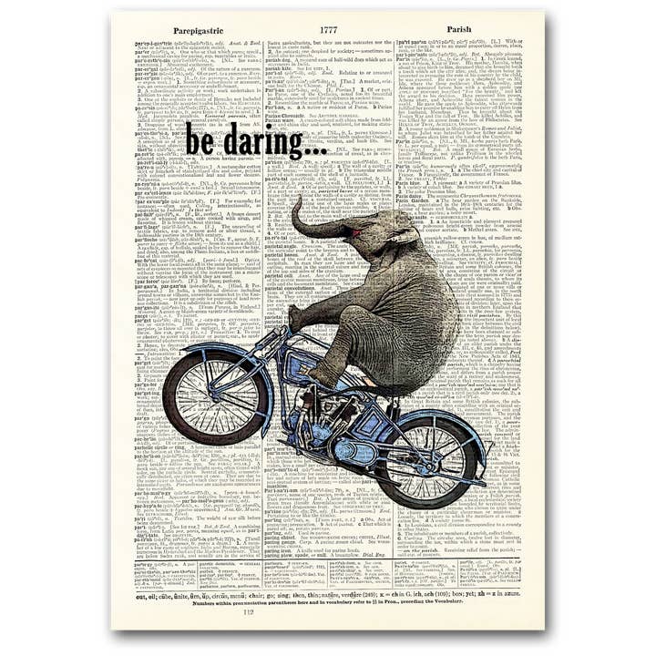 Art | Dictionary Page | Vintage | Be Daring for wholesale by Vintage Dictionary Art