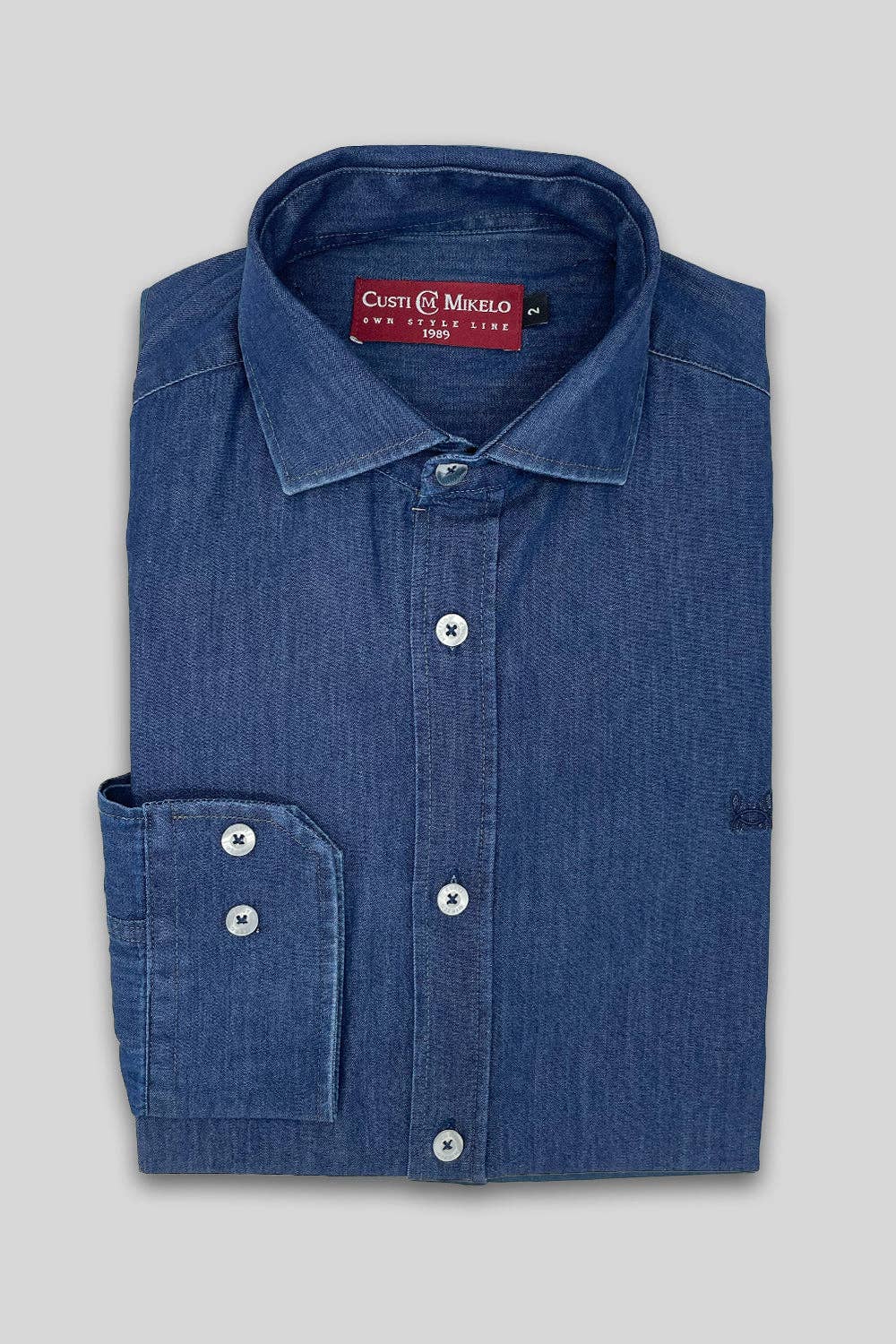 Custi Mikelo: Men's Clothing & Christmas Gifts - Vendita all'ingrosso Camicia button down - Uomo - Camicia sportiva in denim blu scuro2