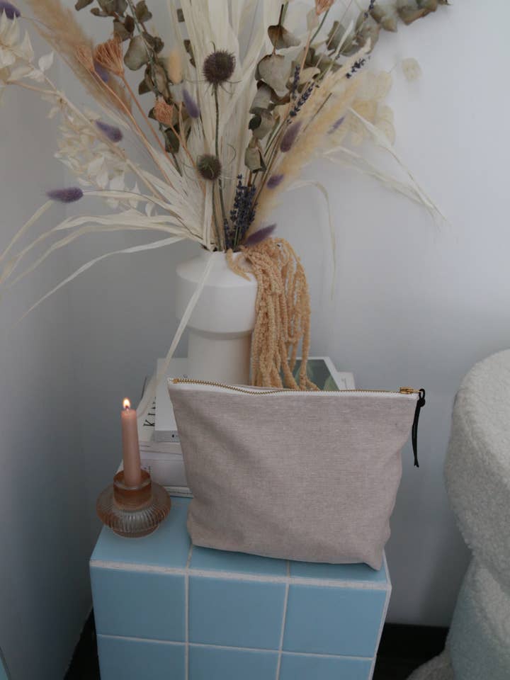 Natural Linen Pouch for wholesale by This & That Design Co.